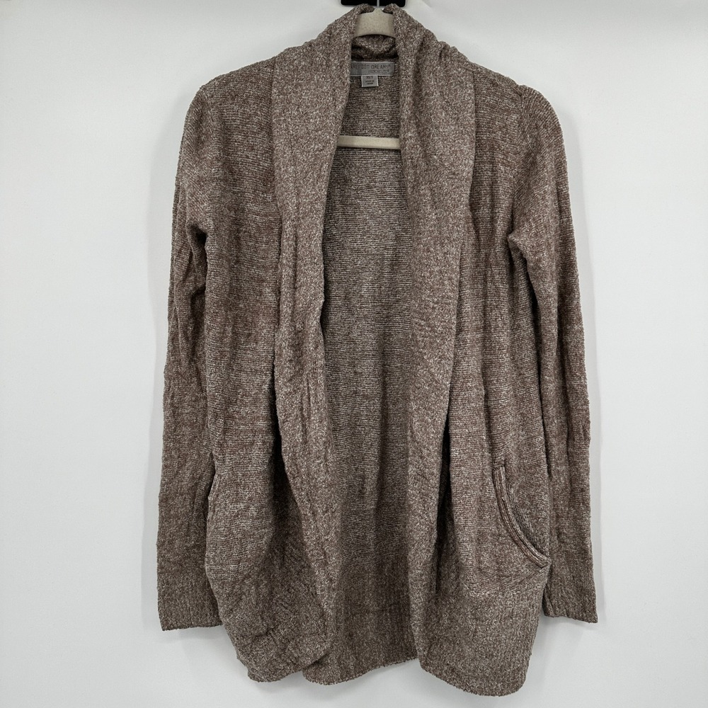 Barefoot Dreams CozyChic Lite Cardigan Brown Marled Sweater XS/S Coastal Grandma